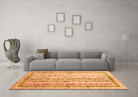 Machine Washable Abstract Orange Contemporary Rug, wshcon3087org