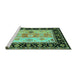 Sideview of Machine Washable CON3088X Turquoise CON3088X Area Rugs, wshcon3088turq