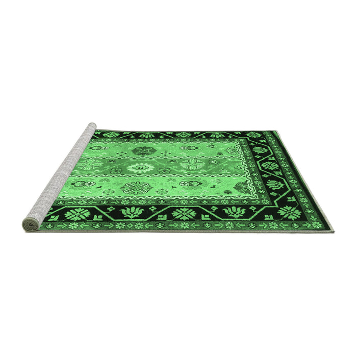 Sideview of Machine Washable CON3088X Emerald Green CON3088X Area Rugs, wshcon3088emgrn
