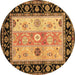 Round Machine Washable CON3088X Brown CON3088X Rug, wshcon3088brn