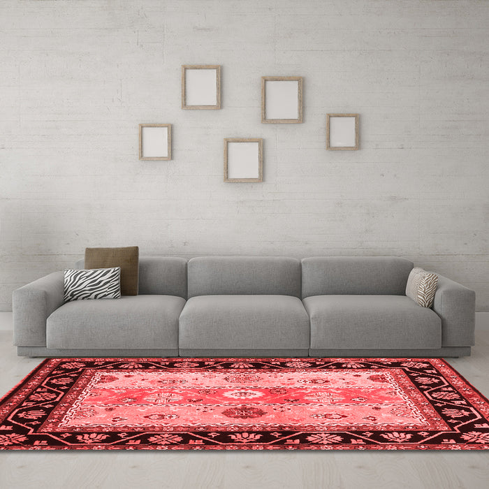 CON3088X Red Washable Rugs