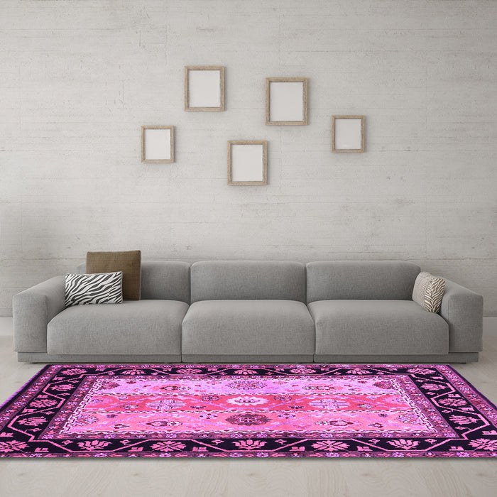 Machine Washable CON3088X Purple CON3088X Area Rugs in a Living Room, wshcon3088pur