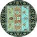 Round Machine Washable CON3088X Light Blue CON3088X Rug, wshcon3088lblu