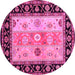 Round Machine Washable CON3088X Pink CON3088X Rug, wshcon3088pnk