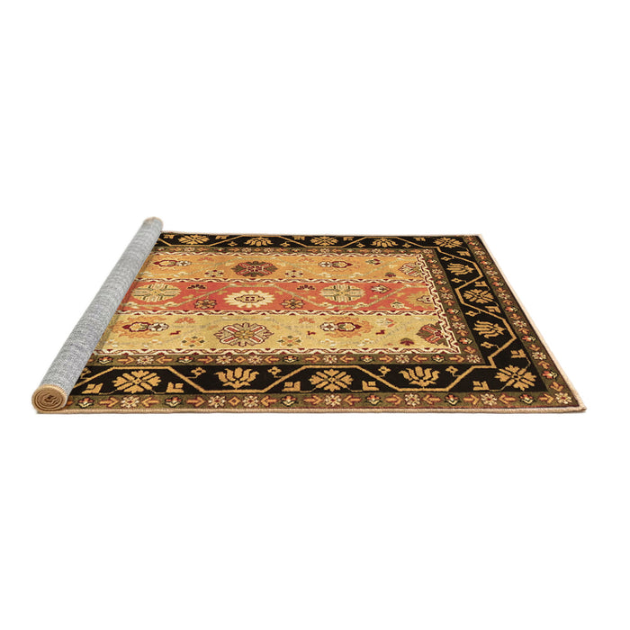 Sideview of Machine Washable CON3088X Brown CON3088X Rug, wshcon3088brn