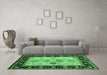 Machine Washable CON3088X Emerald Green CON3088X Area Rugs in a Living Room,, wshcon3088emgrn