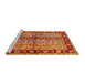 Serging Thickness of Contemporary Red Abstract Machine Washable Rug, wshcon3089