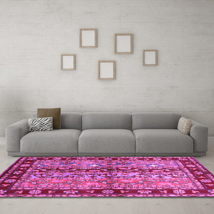Machine Washable CON3089X Purple CON3089X Area Rugs in a Living Room, wshcon3089pur