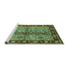 Sideview of Machine Washable CON3089X Turquoise CON3089X Area Rugs, wshcon3089turq