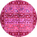 Round Machine Washable CON3089X Pink CON3089X Rug, wshcon3089pnk