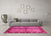 Machine Washable CON3089X Pink CON3089X Rug in a Living Room, wshcon3089pnk