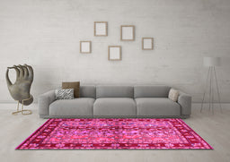 Machine Washable CON3089X Pink CON3089X Rug in a Living Room, wshcon3089pnk