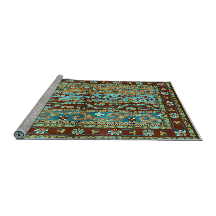 Sideview of Machine Washable CON3089X Light Blue CON3089X Rug, wshcon3089lblu