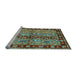 Sideview of Machine Washable CON3089X Light Blue CON3089X Rug, wshcon3089lblu