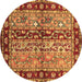 Round Machine Washable CON3089X Brown CON3089X Rug, wshcon3089brn