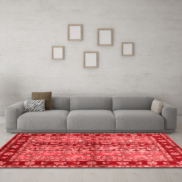 CON3089X Red Washable Rugs
