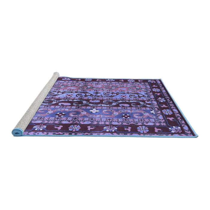 Sideview of Machine Washable CON3089X Blue CON3089X Rug, wshcon3089blu
