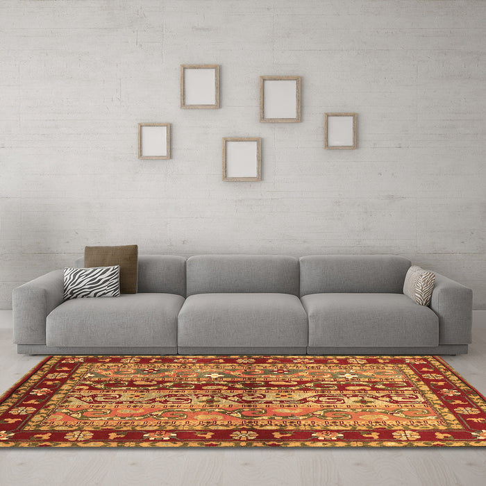 Machine Washable CON3089X Brown CON3089X Rug in a Living Room,, wshcon3089brn