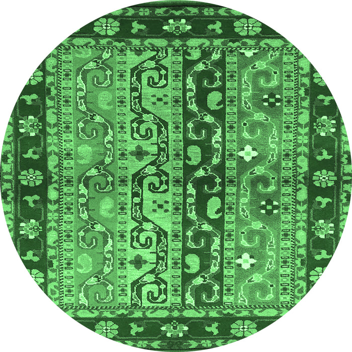 Round Machine Washable CON3089X Emerald Green CON3089X Area Rugs, wshcon3089emgrn