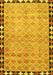 Machine Washable Southwestern Yellow Country Rug, wshcon308yw