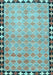 Machine Washable Southwestern Light Blue Country Rug, wshcon308lblu