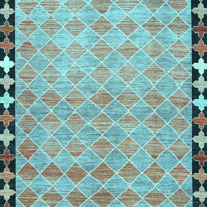 Machine Washable Southwestern Light Blue Country Rug, wshcon308lblu
