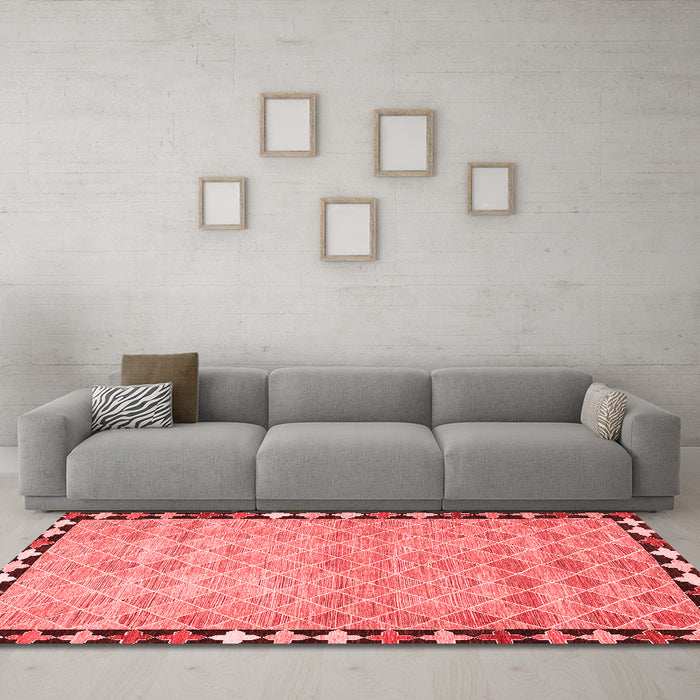 Country Red Washable Rugs