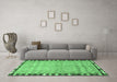 Machine Washable Southwestern Emerald Green Country Area Rugs in a Living Room,, wshcon308emgrn