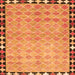 Round Machine Washable Southwestern Orange Country Area Rugs, wshcon308org