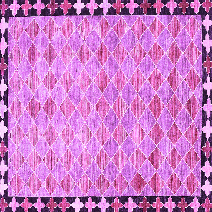 Square Machine Washable Southwestern Purple Country Area Rugs, wshcon308pur