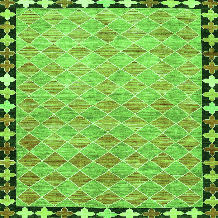Serging Thickness of Southwestern Green Country Rug, con308grn
