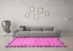 Machine Washable Southwestern Pink Country Rug in a Living Room, wshcon308pnk
