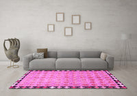 Machine Washable Southwestern Pink Country Rug, wshcon308pnk