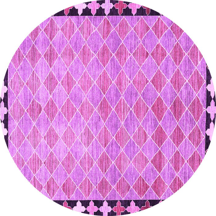 Round Machine Washable Southwestern Purple Country Area Rugs, wshcon308pur