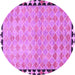 Round Machine Washable Southwestern Purple Country Area Rugs, wshcon308pur