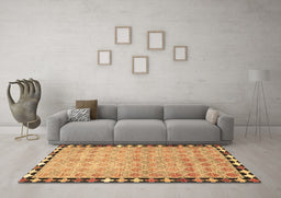 Machine Washable Southwestern Brown Country Rug in a Living Room,, wshcon308brn