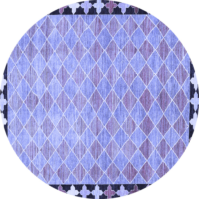Round Southwestern Blue Country Rug, con308blu