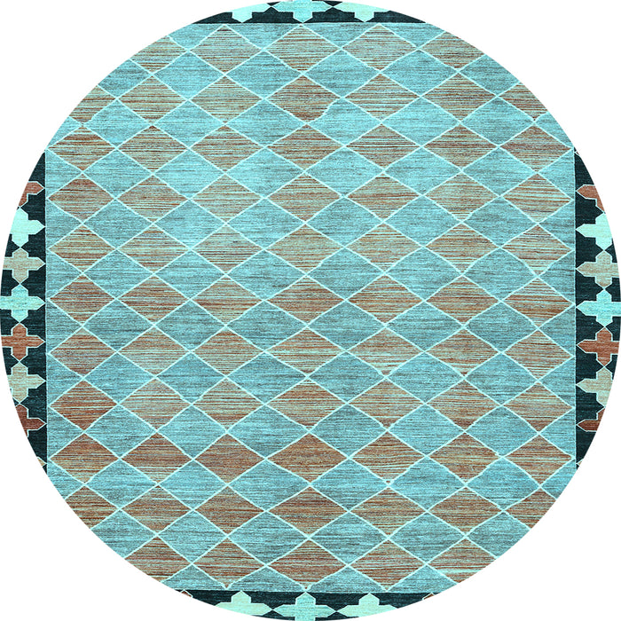 Round Southwestern Light Blue Country Rug, con308lblu