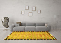 Machine Washable Southwestern Yellow Country Rug, wshcon308yw