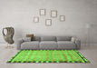 Machine Washable Southwestern Green Country Area Rugs in a Living Room,, wshcon308grn