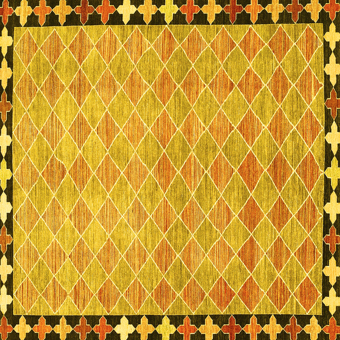 Square Southwestern Yellow Country Rug, con308yw