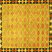 Square Southwestern Yellow Country Rug, con308yw