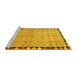 Sideview of Machine Washable Southwestern Yellow Country Rug, wshcon308yw