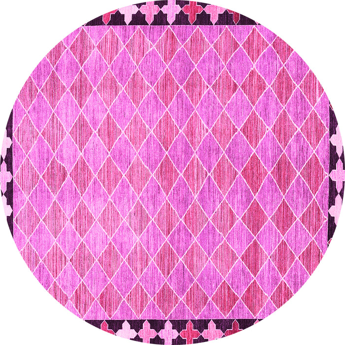 Round Southwestern Pink Country Rug, con308pnk