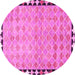 Round Southwestern Pink Country Rug, con308pnk