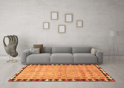 Machine Washable Southwestern Orange Country Area Rugs in a Living Room, wshcon308org