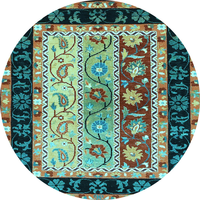 Round Machine Washable CON3090X Light Blue CON3090X Rug, wshcon3090lblu