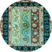 Round Machine Washable CON3090X Light Blue CON3090X Rug, wshcon3090lblu