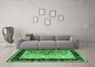 Machine Washable CON3090X Emerald Green CON3090X Area Rugs in a Living Room,, wshcon3090emgrn