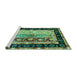 Sideview of Machine Washable CON3090X Turquoise CON3090X Area Rugs, wshcon3090turq